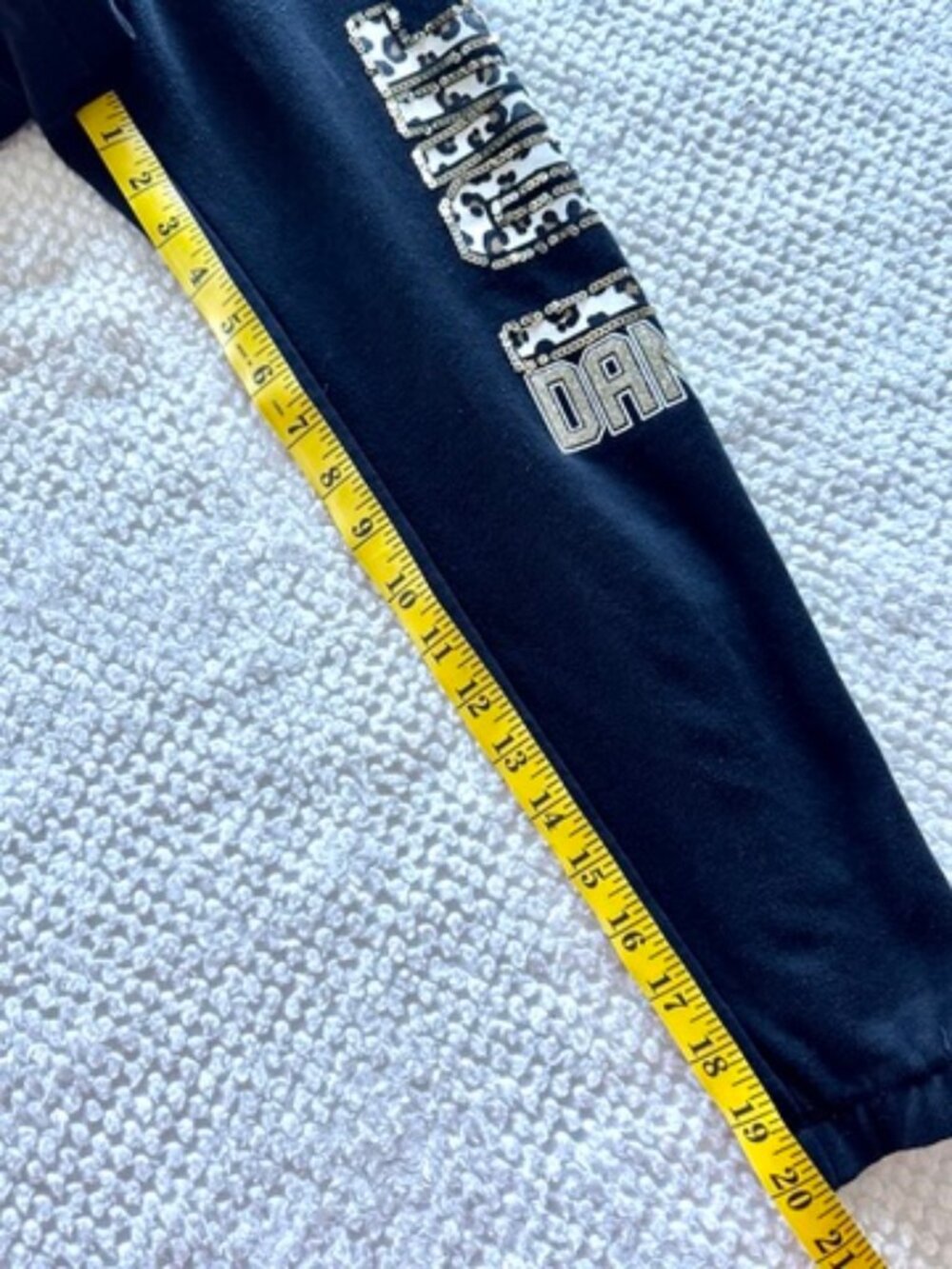 Justice LOVE DANCE Joggers Girls 6 Black Sequins Leopard Glitter Glam Tie Waist - Picture 9 of 14